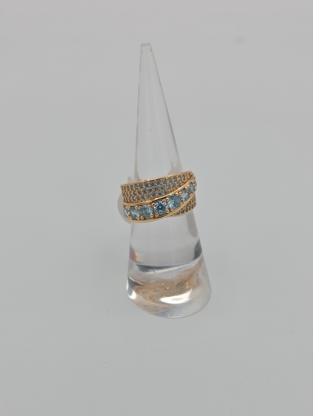 March- Aquamarine Gold Plating Band Ring